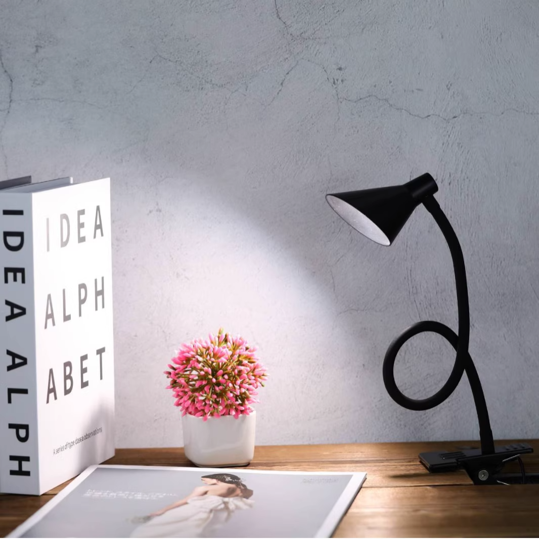 Modern Flexible Gooseneck LED Night Light Cordless ABS Iron Table Lamp Touch Control AC Rechargeable Battery Powered 5V for