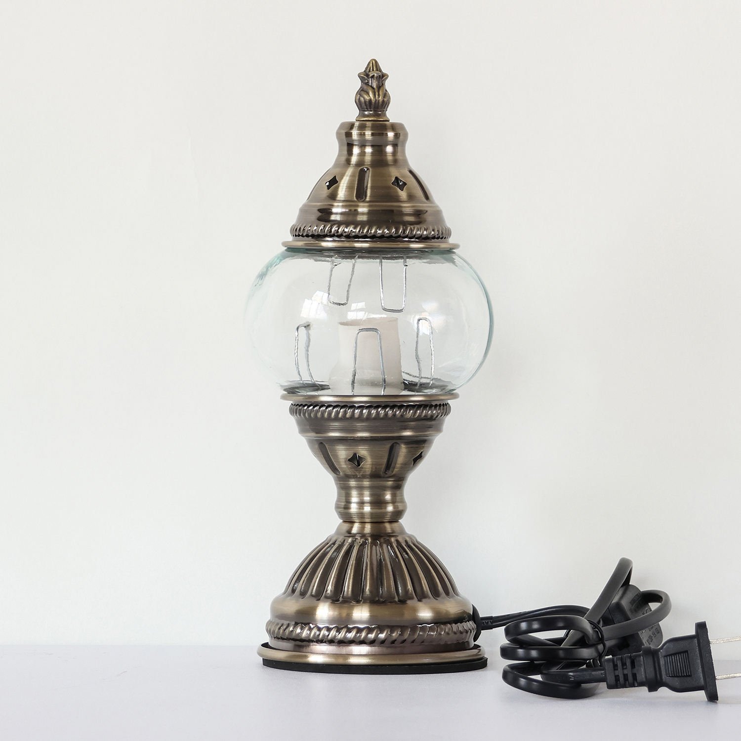 Handmade Round Night Light for Camping DIY Mosaic Patch Warm Studio Activity Parents Kids Battery-Powered Turkey-Designed Shade