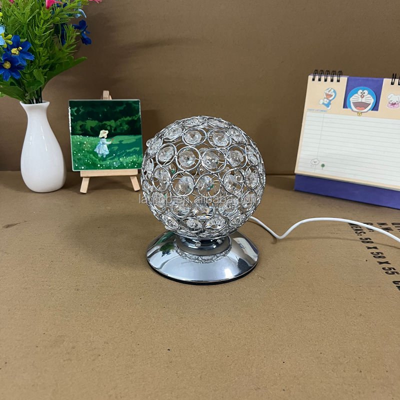 Crystal Ball Table Lamp Soft Ambient Light for Study Desktop Bedroom Bedside and Home Decorative Use