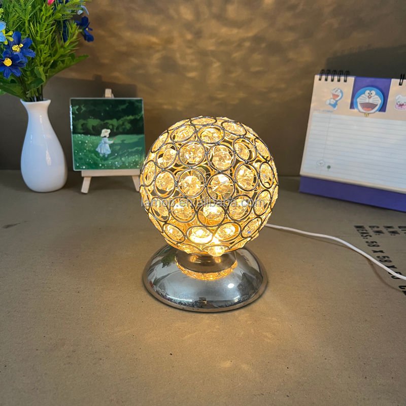 Crystal Ball Table Lamp Soft Ambient Light for Study Desktop Bedroom Bedside and Home Decorative Use