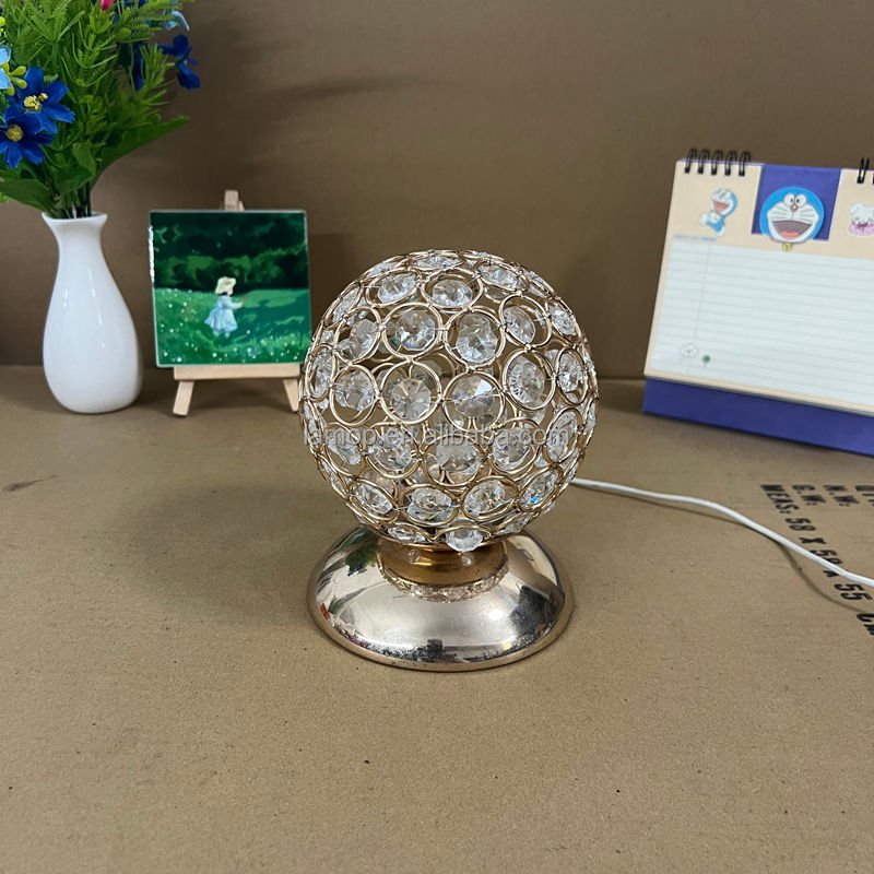 Crystal Ball Table Lamp Soft Ambient Light for Study Desktop Bedroom Bedside and Home Decorative Use