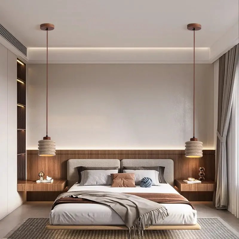 Wabi Sabi Style Stone Bedroom Pendant Light Homestay Main Secondary Bedrooms Bedside Corridor Entrance Led Chandelier