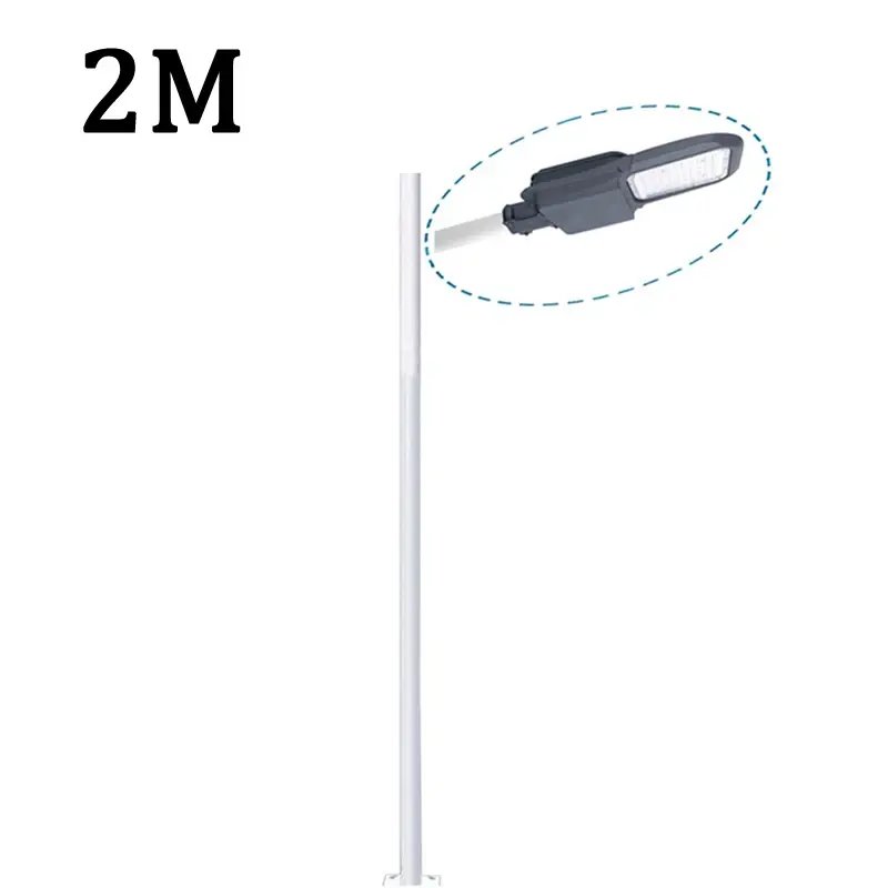 H2 Meter Diameter 78mm Warm White LED IP65 Solar Pole Black Galvanized Steel Pipe Park Street Lamps CE Certified 2-Year Warranty