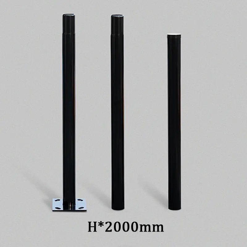 H2 Meter Diameter 78mm Warm White LED IP65 Solar Pole Black Galvanized Steel Pipe Park Street Lamps CE Certified 2-Year Warranty