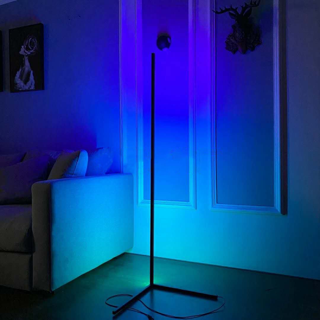 RGB Remote Control Modern Living Room Corner Lamp Round Base Atmosphere Lamp Bedroom Colorful Floor Lamp