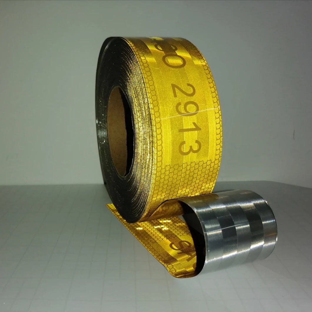 High Quality Eco-friendly UV Resistant Metallized PET Yellow Saso 2913 Reflective Tape for Heavy Truck Safety