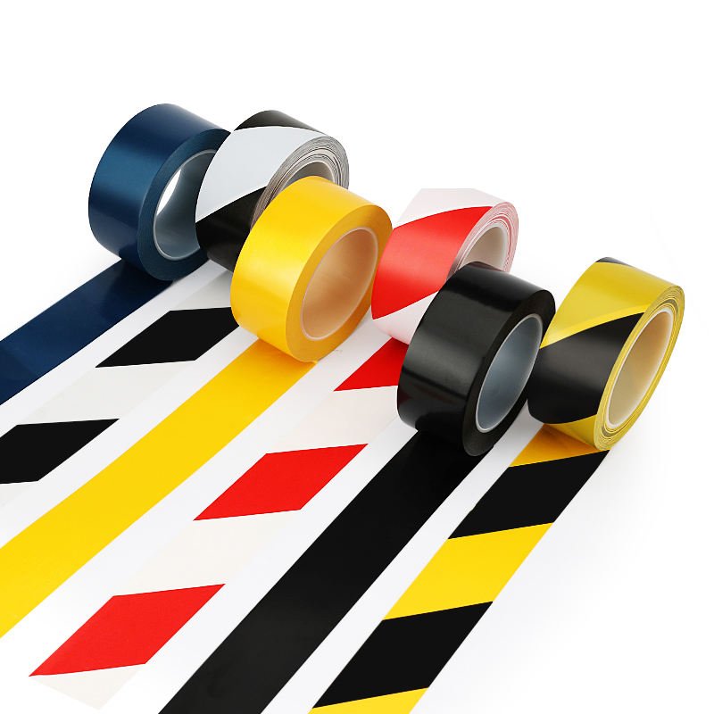 5S Industrial PVC Single Sided Waterproof Durable Floor Marking Tape Jumbo Roll Pressure Sensitive Rubber Blue White Colored