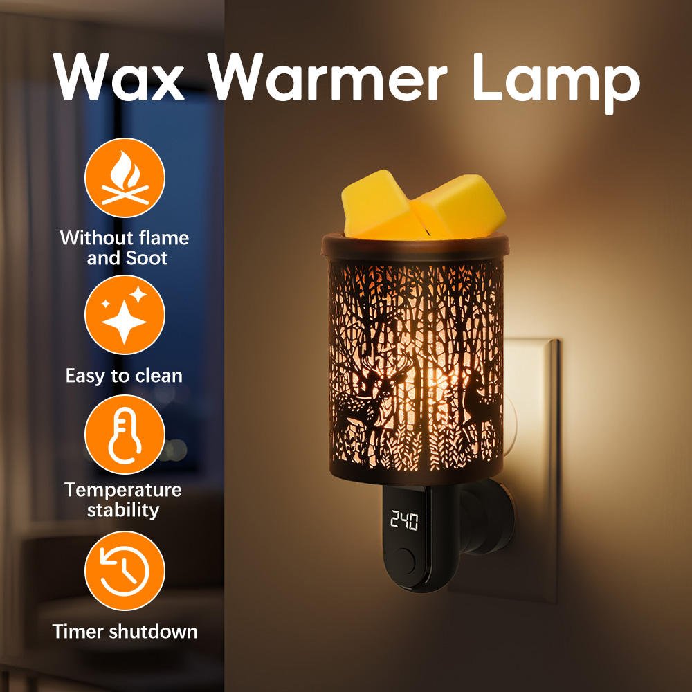 Wave Point 2-in-1 Aroma Tart Warmer Electric Wax Stone Melting Night Light Home Oil burner Plug in Candle Warmer Lamp