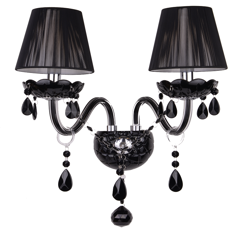 Factory Hot Selling Popular Black Home Living Room Dining Room Crystal Wall Lamp Modern Indoor Bedroom Glass Led Wall Light