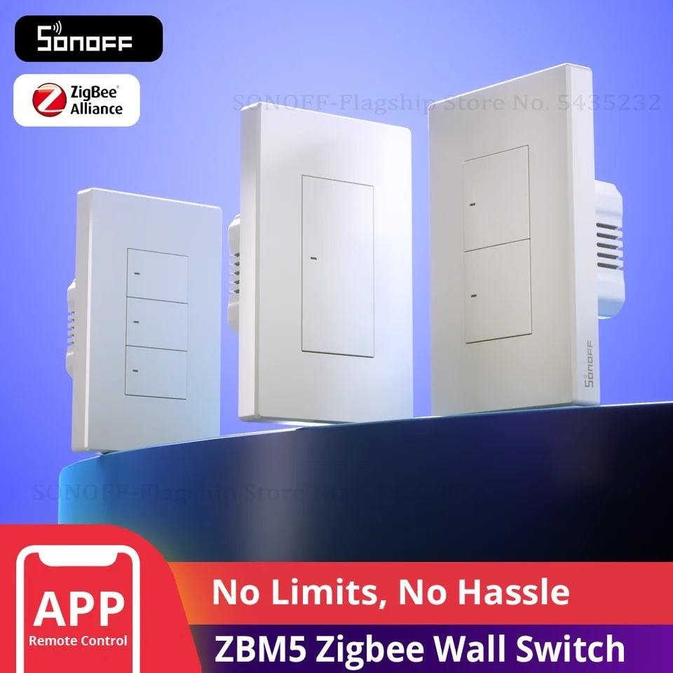 ZBM5 120 Type Zigbee 3.0 Smart Light Wall Switch Interruptor Inteligente No Neutral or with Neutral Control with Alexa