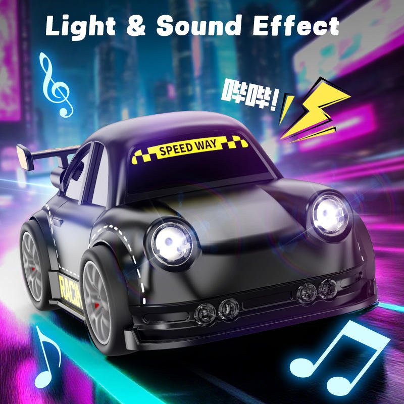 Intelligent Follow Escape Mode 2.4G Rechargeable 4x4 Mini Cute Table Remote Control Vehicle Small RC Car Toy with Light Music