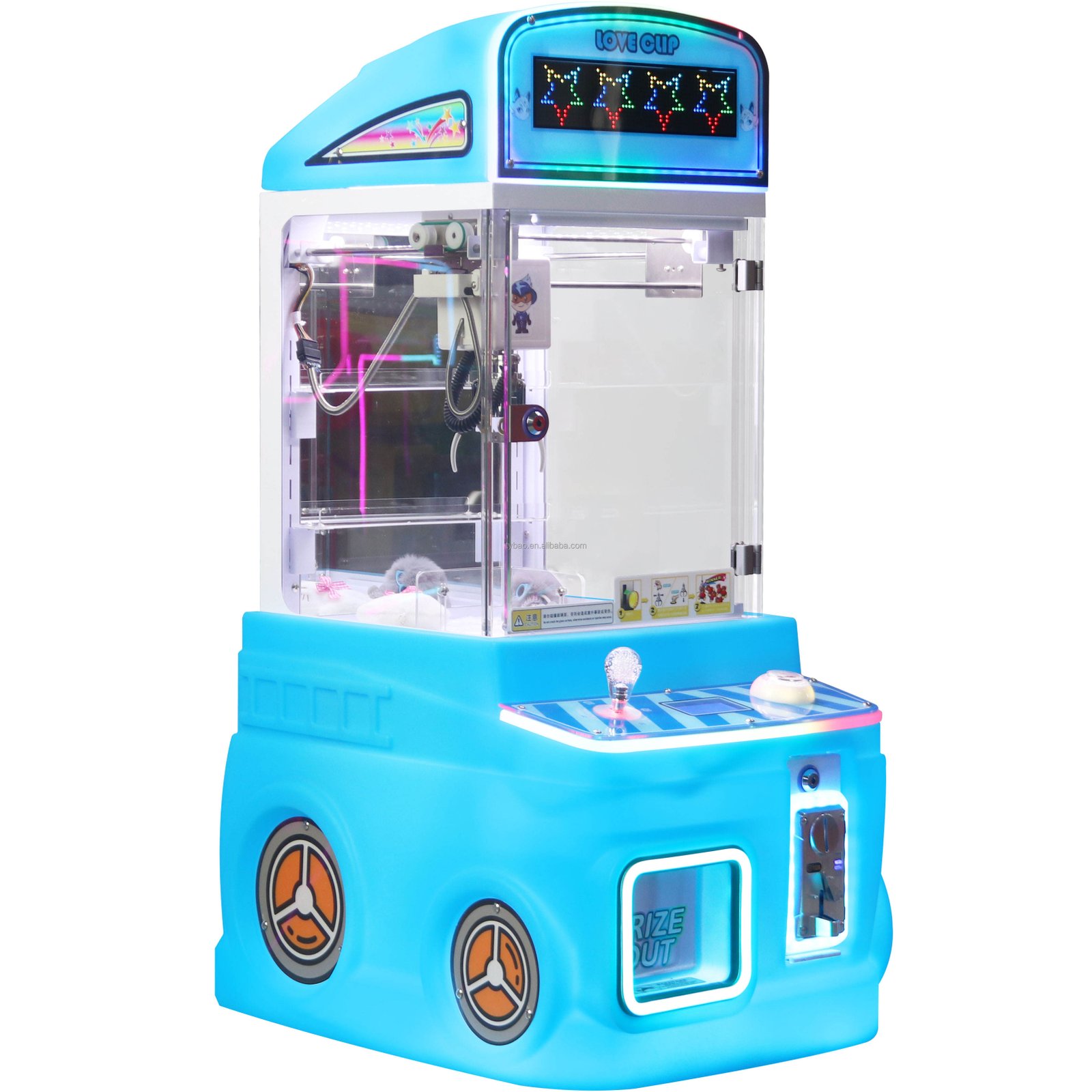 Mini Fire Truck Toy Vending Machine Coin Pusher with Mini Capsules for Gift Prizes and Claw Game Fun Doll Machine