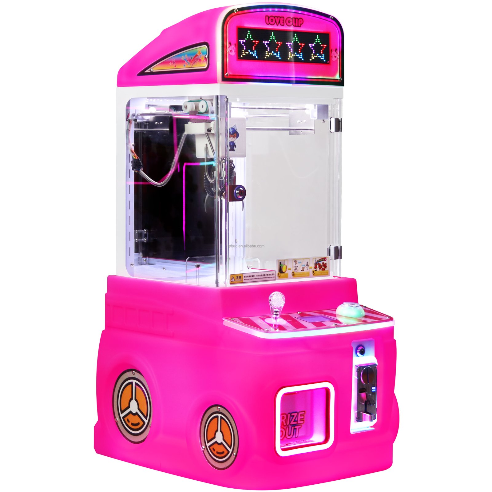 Mini Fire Truck Toy Vending Machine Coin Pusher with Mini Capsules for Gift Prizes and Claw Game Fun Doll Machine