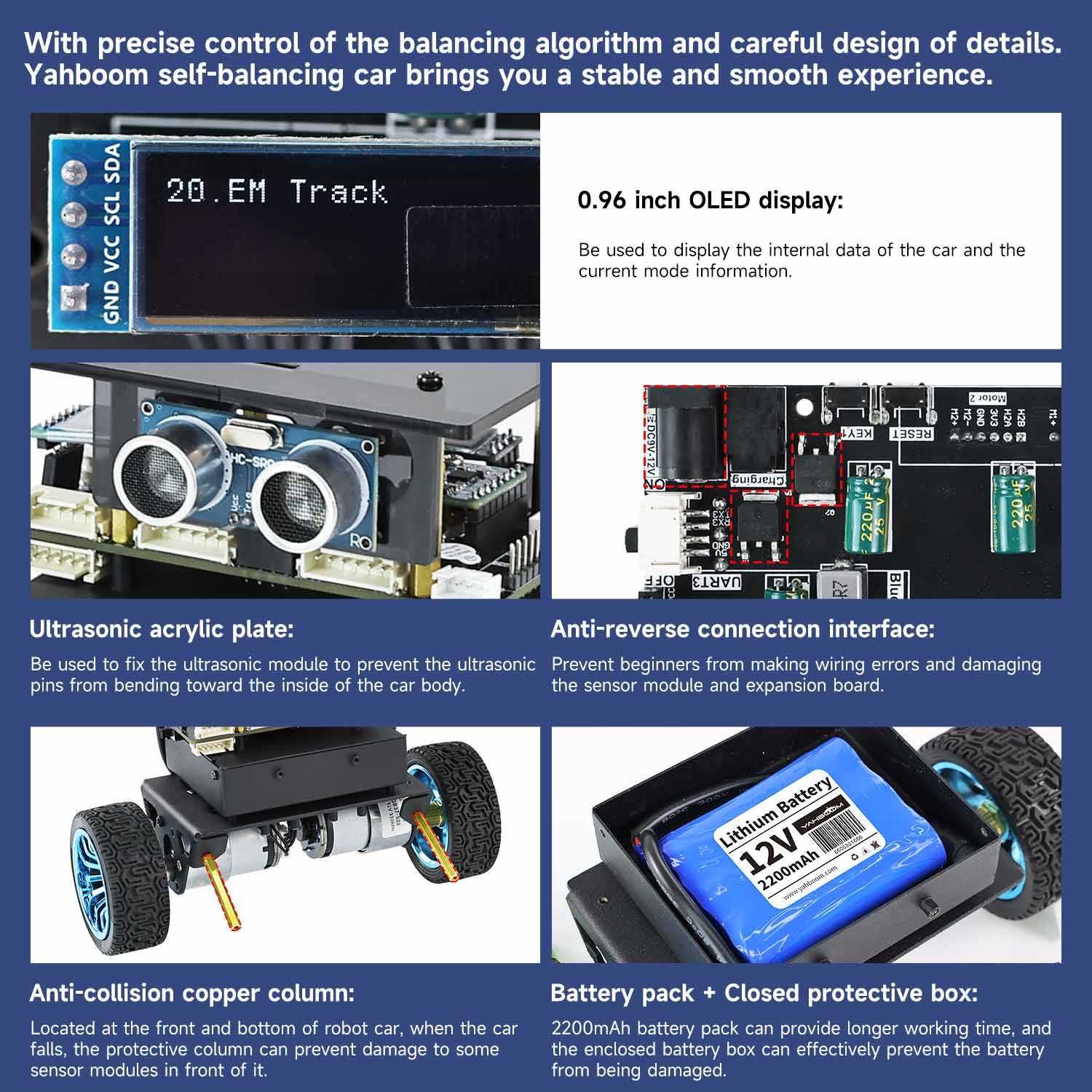 Yahboom STM32 Self-balancing Robot Car(Load 4KG)