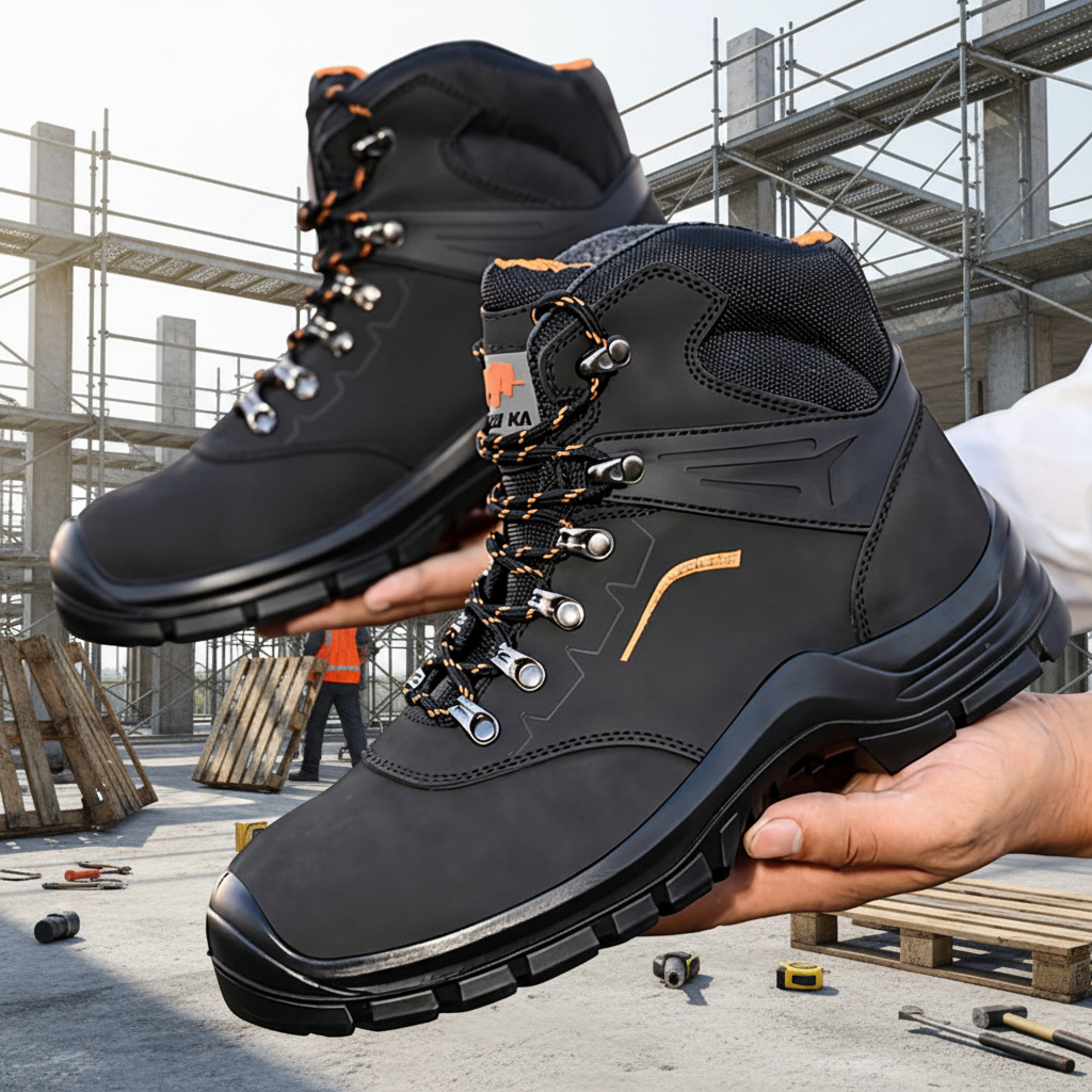 Heavy Duty Winter Factory Safety Boots Steel Toe Leather TPU Upper Anti-Slip Construction Work Shoes Unisex