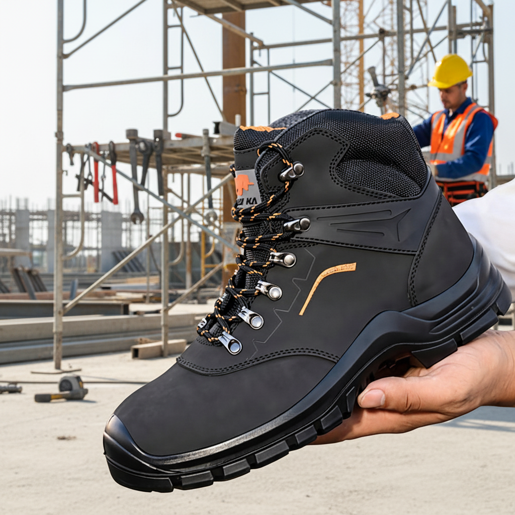 Heavy Duty Winter Factory Safety Boots Steel Toe Leather TPU Upper Anti-Slip Construction Work Shoes Unisex