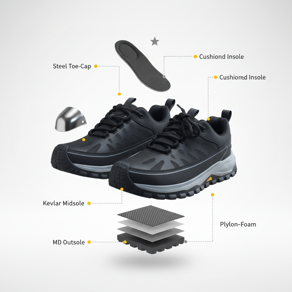 Custom logo Factory Work Safety Boots Shock Absorbing EVA/Rubber Sole Anti Smashing Anti Slip Durable Industrial KPU Lite CE