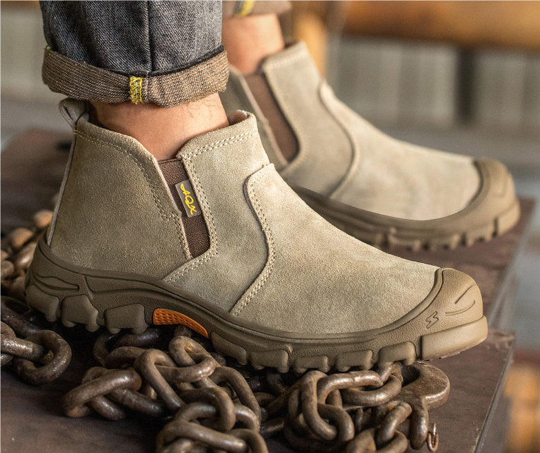 High-Demand Winter Suede Safety Shoes for Midsole Rubber Sole Anti-Smash Construction Site Heat-Resistant Welding Footwear