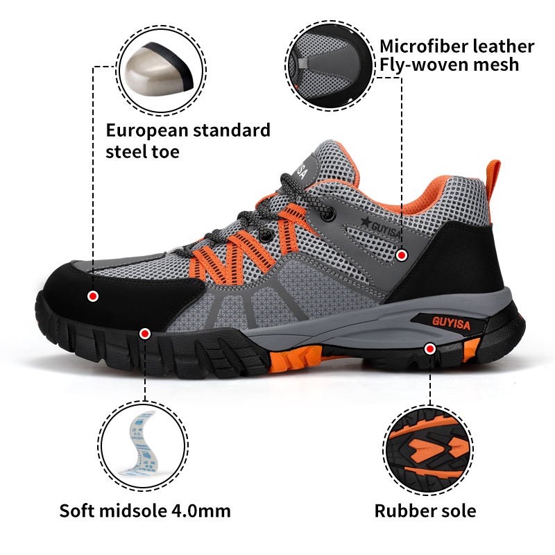 GUYISA Summer Safety Shoes Anti Impact Anti Penetration Wear Resistant Comfortable Factory Wholesale