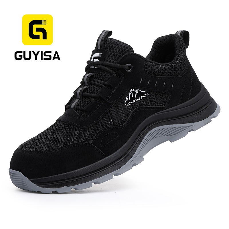 GUYISA Summer Breathable Safety Shoes Anti-smash and Anti-puncture Comfortable Wear Resistant Lightweight Work Shoes