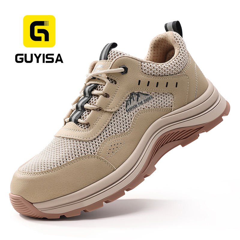 GUYISA Summer Breathable Safety Shoes Anti-smash and Anti-puncture Comfortable Wear Resistant Lightweight Work Shoes