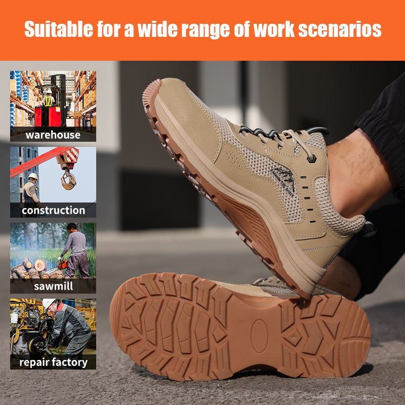 GUYISA Summer Breathable Safety Shoes Anti-smash and Anti-puncture Comfortable Wear Resistant Lightweight Work Shoes