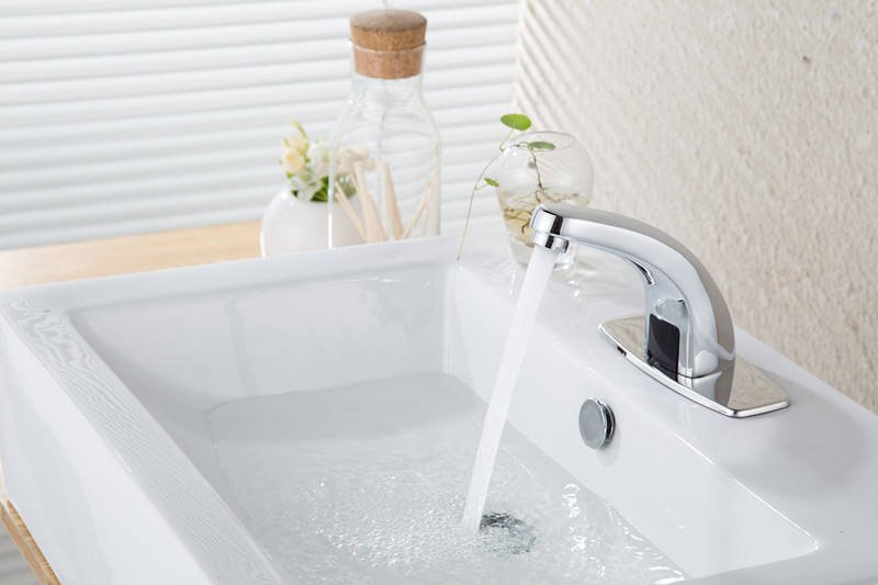 Deck Mounted Taps Single Handle Bathroom Faucets for Wash Single Hole Basin Sensor Faucet