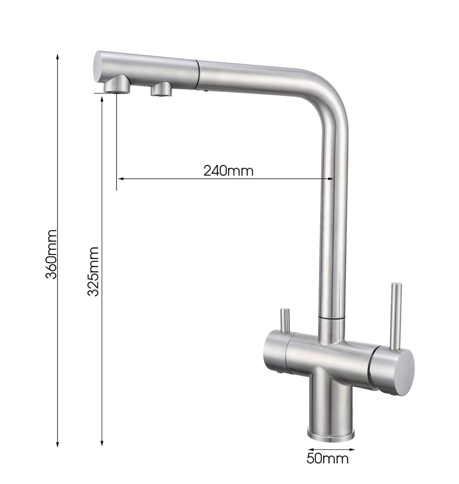 Modern Single-Handle High Arc Chrome Kitchen Faucet Deck Mounted Installation Pull Spray Ceramic Valve Core Hot/Cold Water