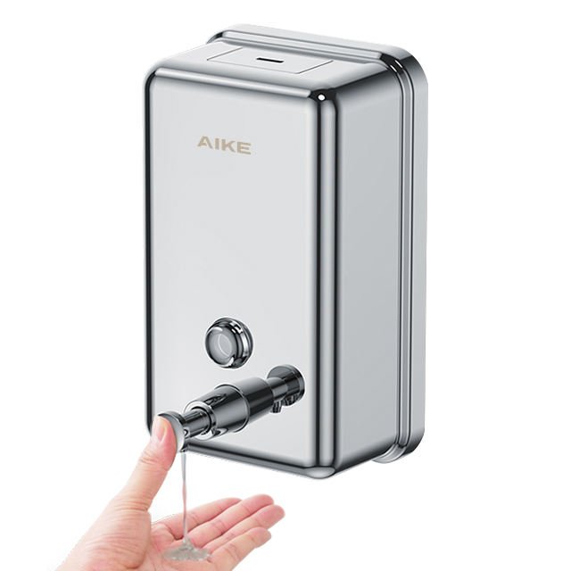 304 Stainless Steel Manual Soap Dispenser AK1003 Commercial Wall-Mounted Refillable Corrosion Resistant for Hotel Household Use