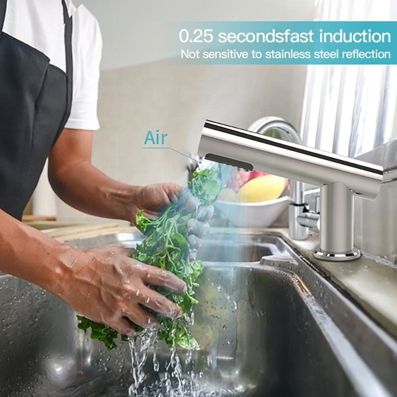 AK7106 High Speed Fast Dry Stainless Steel 304 Automatic Electric Faucet - Shape Tap Hand Dryer