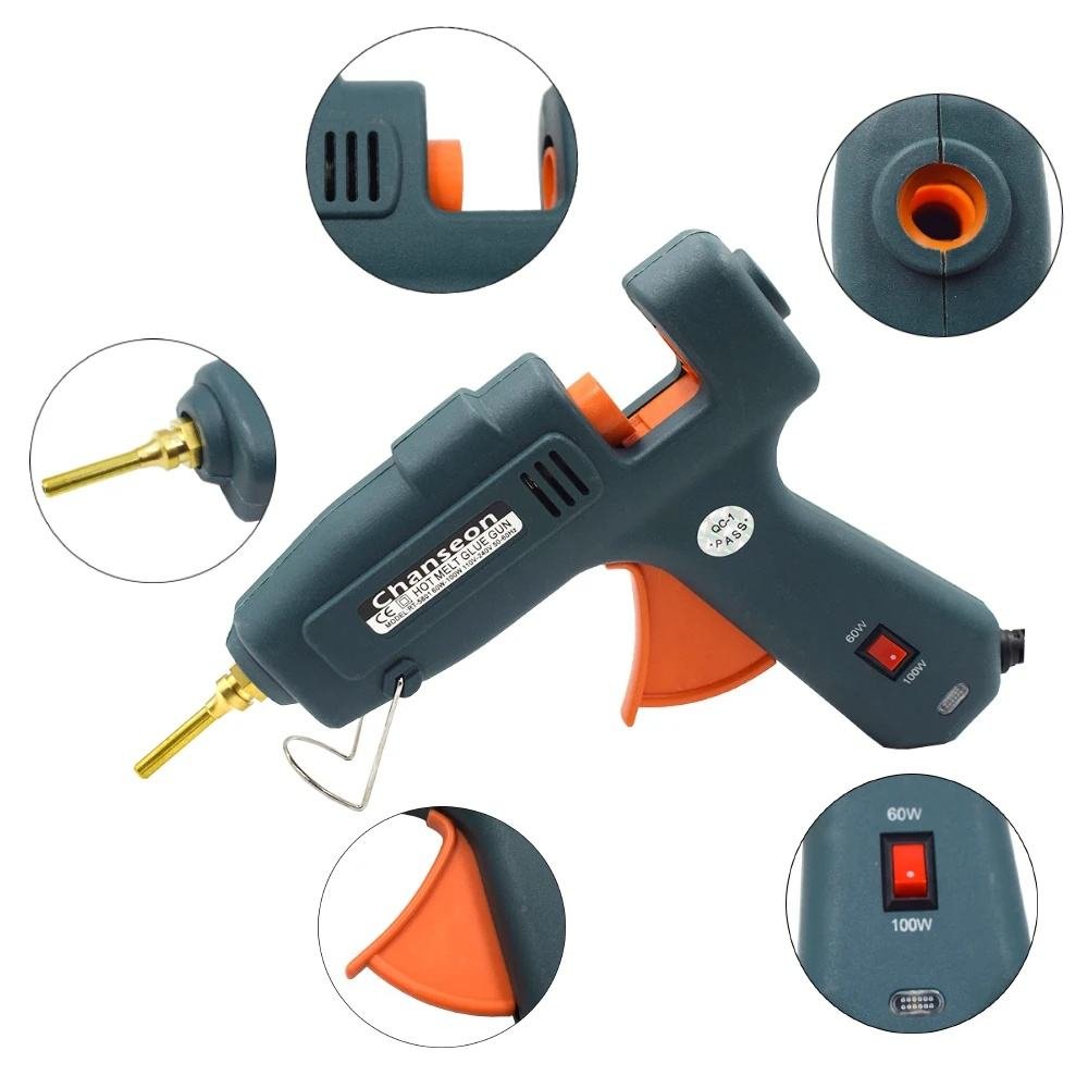 Chanseon 60W 100W Hot Melt Glue Gun With 11mm Diameter Glue Sticks Industrial Guns Thermo Electric Heat Temperature Tool