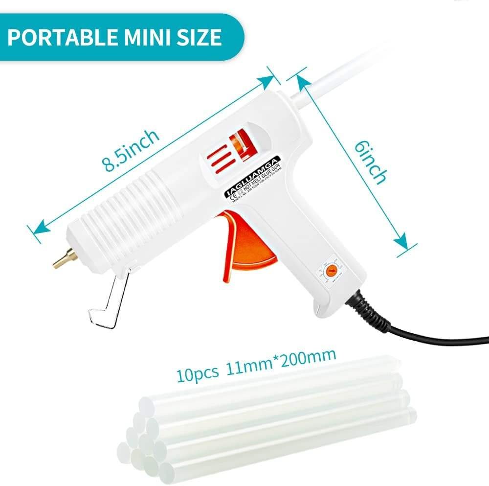 Customizable Hot Glue Gun with Glue Nozzle 100 Watt Temperature Adjustable Craft Repair Tool for DIY, Art and Craft Projects