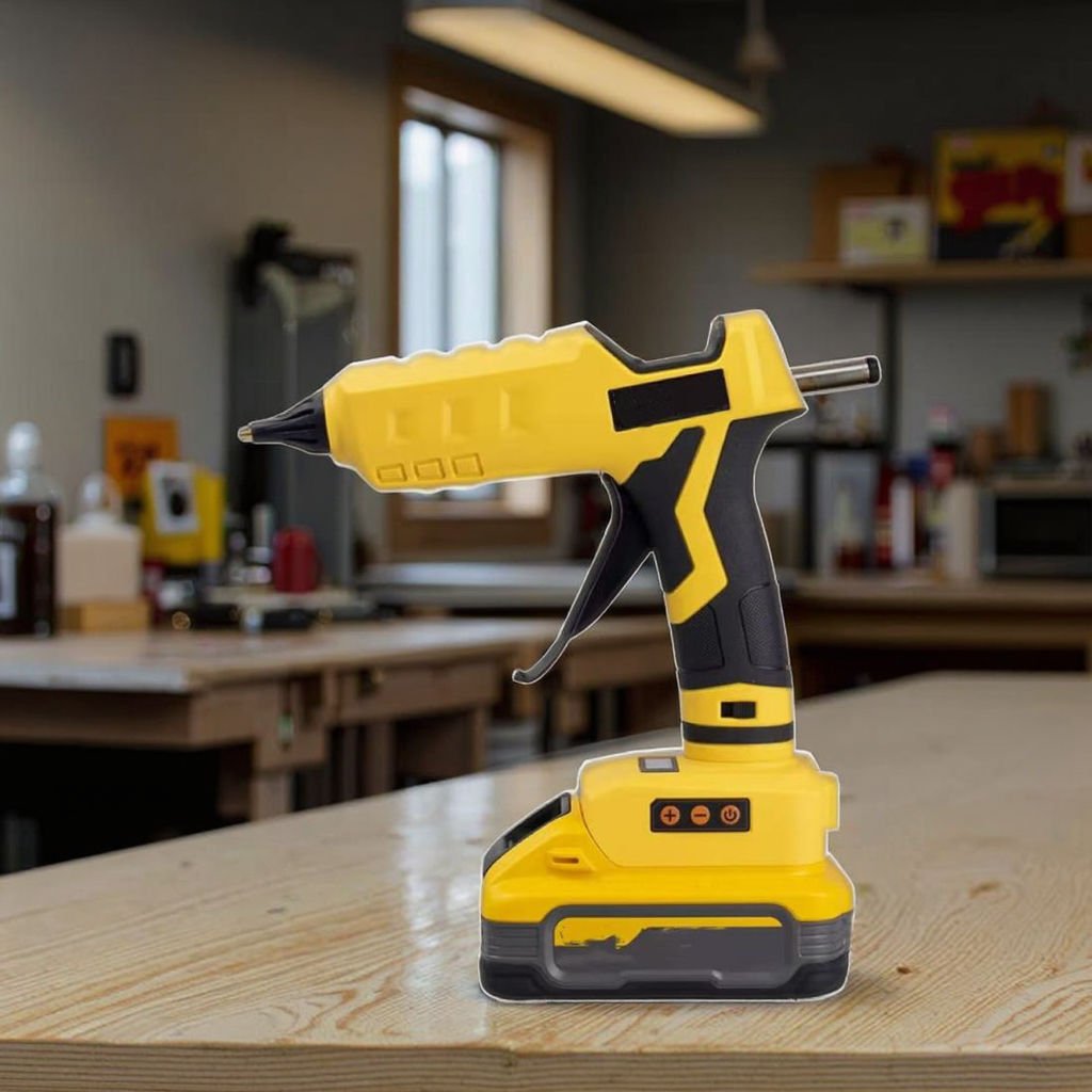 18V Li-ion Battery Digital Display 11mm Glue Stick Compatible Cordless Temperature Hot Melt Glue Gun for DIY