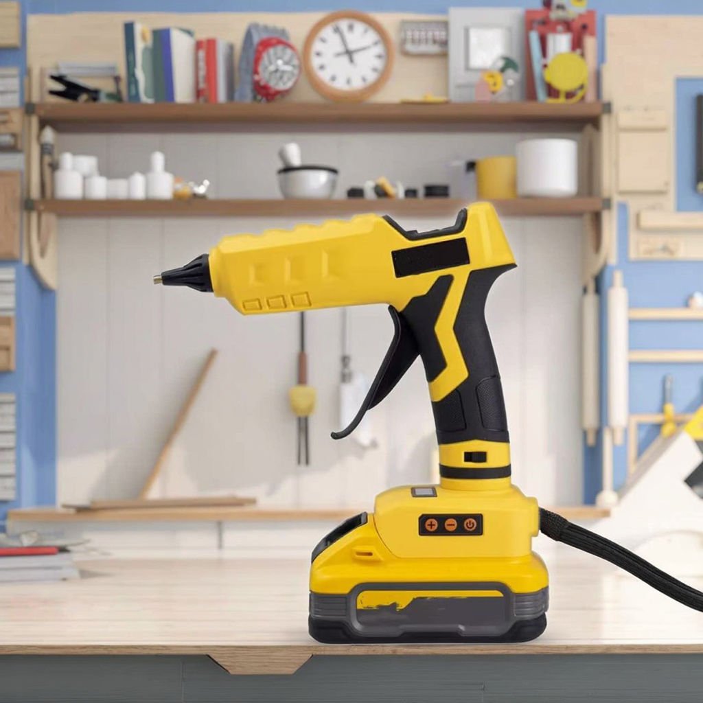 18V Li-ion Battery Digital Display 11mm Glue Stick Compatible Cordless Temperature Hot Melt Glue Gun for DIY