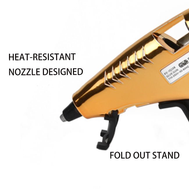 Golden 10W Power Small Glue Gun Heat Capacity Fast Preheating Hot Melt Glue Gun with Glue Stick for DIY and Crafts