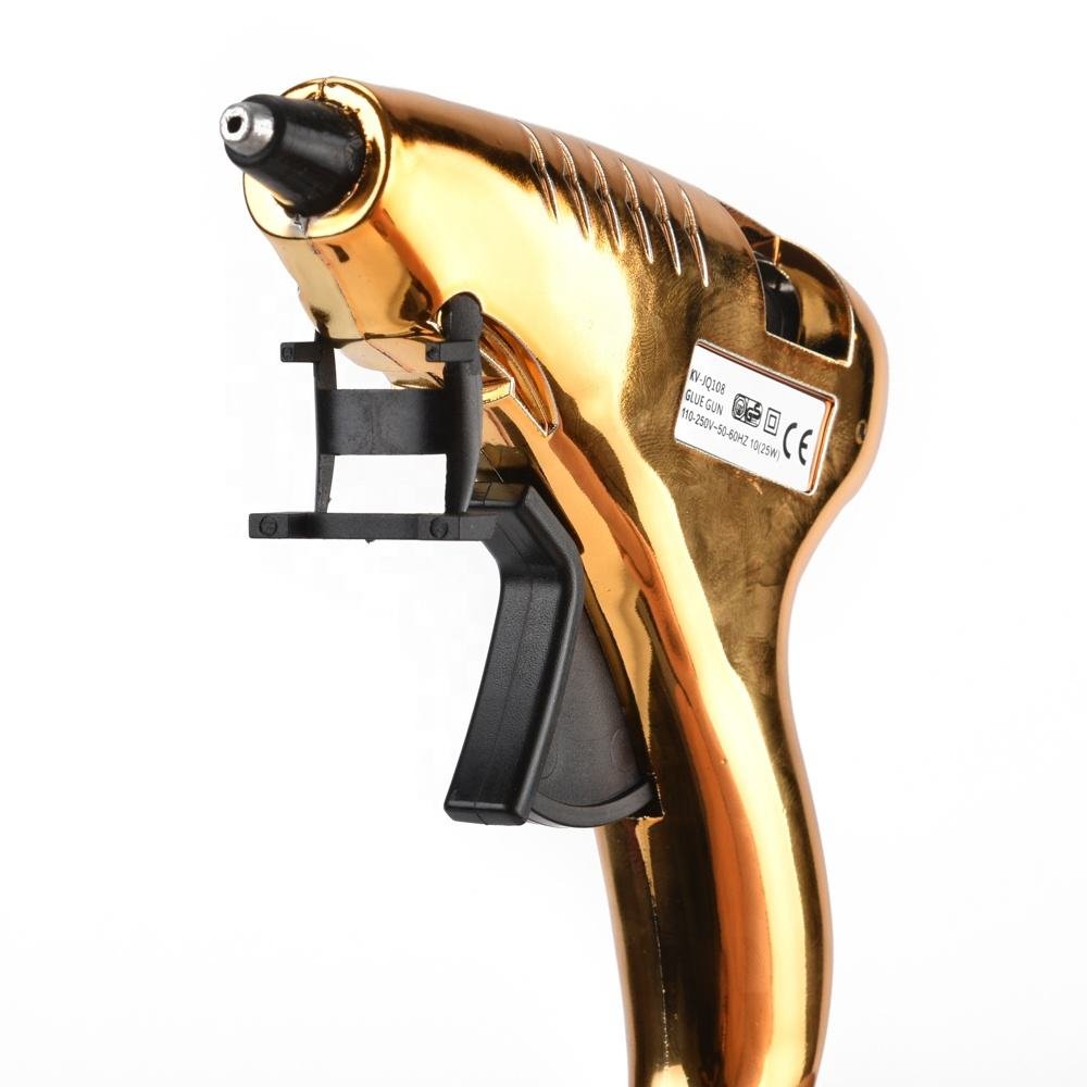 Golden 10W Power Small Glue Gun Heat Capacity Fast Preheating Hot Melt Glue Gun with Glue Stick for DIY and Crafts