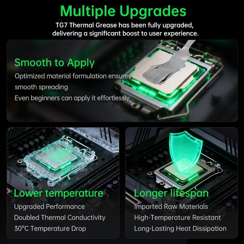 SNOWMAN T7 High Temperature Thermal Grease for Gaming PC CPU GPU RAM SSD Cooling 15.8 W/mK Thermal Conductivity