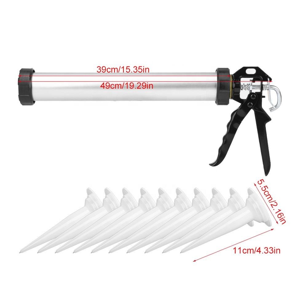 600ml Heavy Duty Aluminum Caulking Gun Professional Silicone Sealant 100% Purity Long Term Stable Performance Essential Home