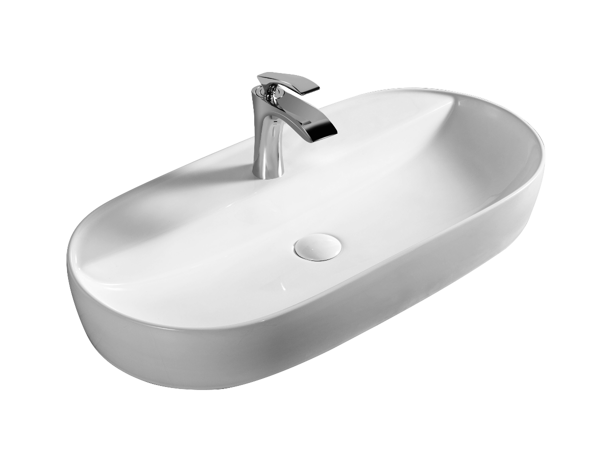 BF0432 New Design Nordic Style Rectangular White Ceramic Hand Wash Basin. Counter Top Sink, Fits Well with Modern Style Decors.