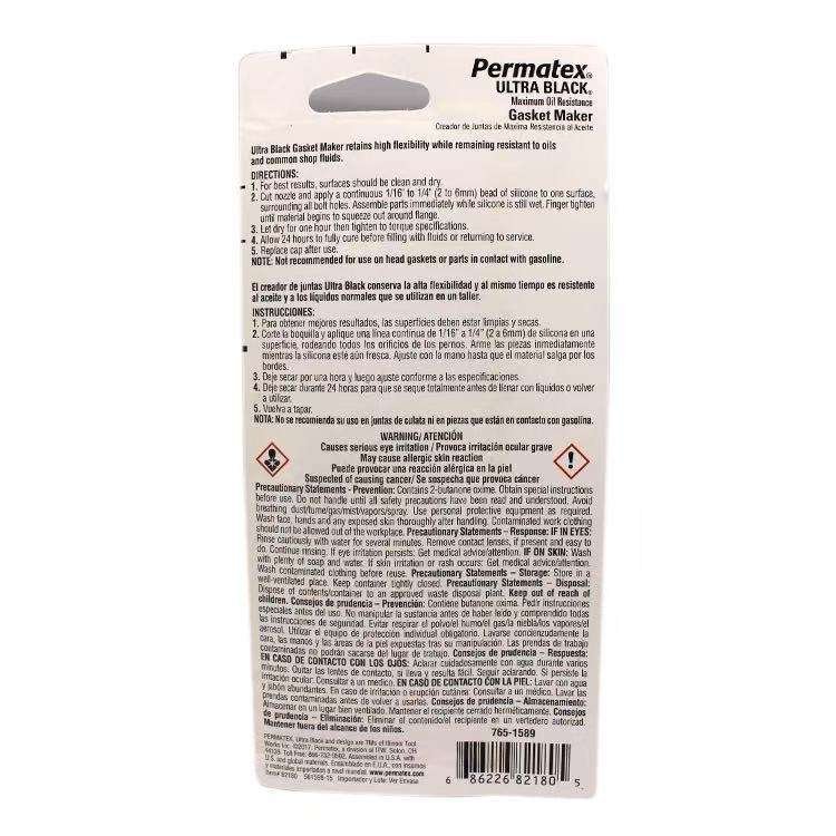 Permatex 82180 Ultra Black RTV Silicone Gasket Silicone Sealant Adhesive