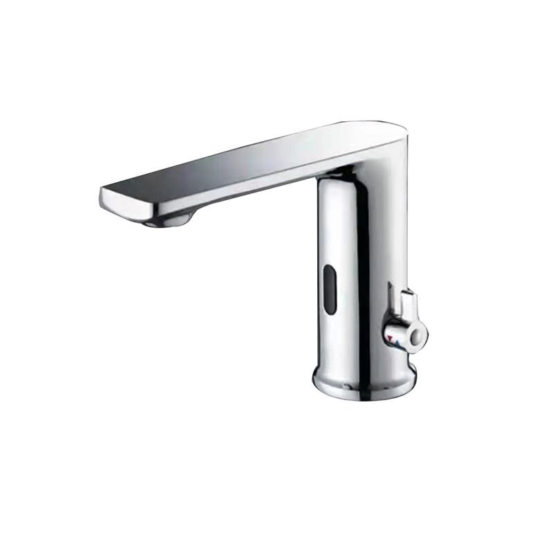 Automatic Touchless Bathroom Sense Water Faucets with Control Box and Temperature Mixer, Hands Free Bathroom Tap,Chrome