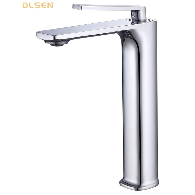 2024 Hot! New Modern Solid Brass High Rise Basin Taps Tall Bathroom Mixer Faucets for Apartment Project