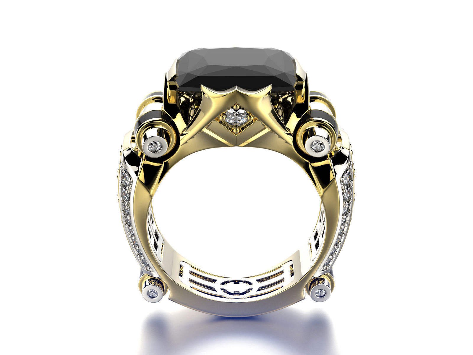 Fashion Jewelry Factory Wholesale Price KYRA0891 CZ Rings Platinum Plated Trend 3A Zircon Rings for Man