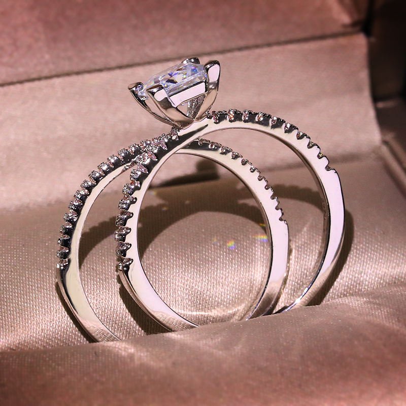 Manufacturer Direct Sale New Design 866 Brass Rings Simple Platinum Plated 3A Zircon Trendy Engagement Rings for Women