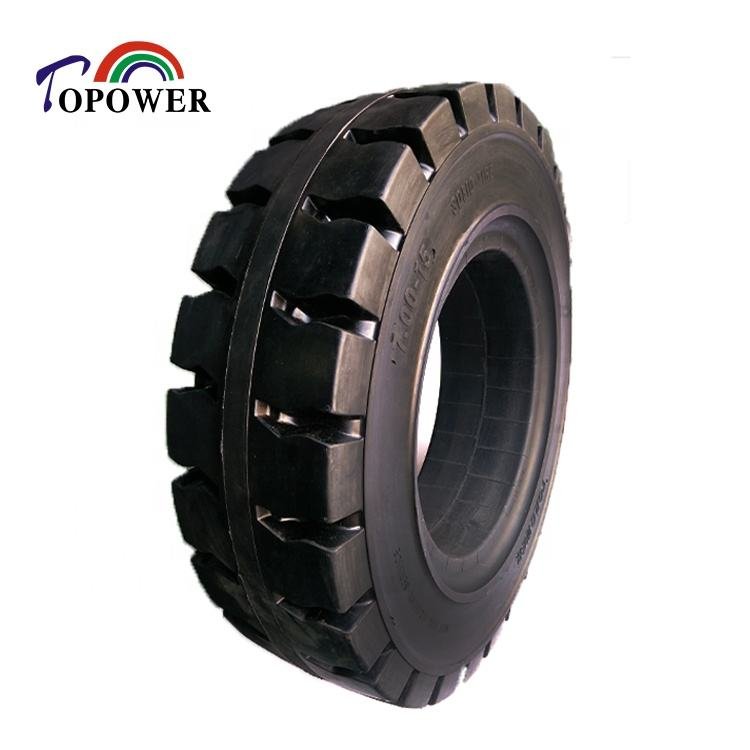 Heavy Duty Solid Rubber Tires for Forklift Industrial Trailer 7.00-15 Non Marking Tires Supplier