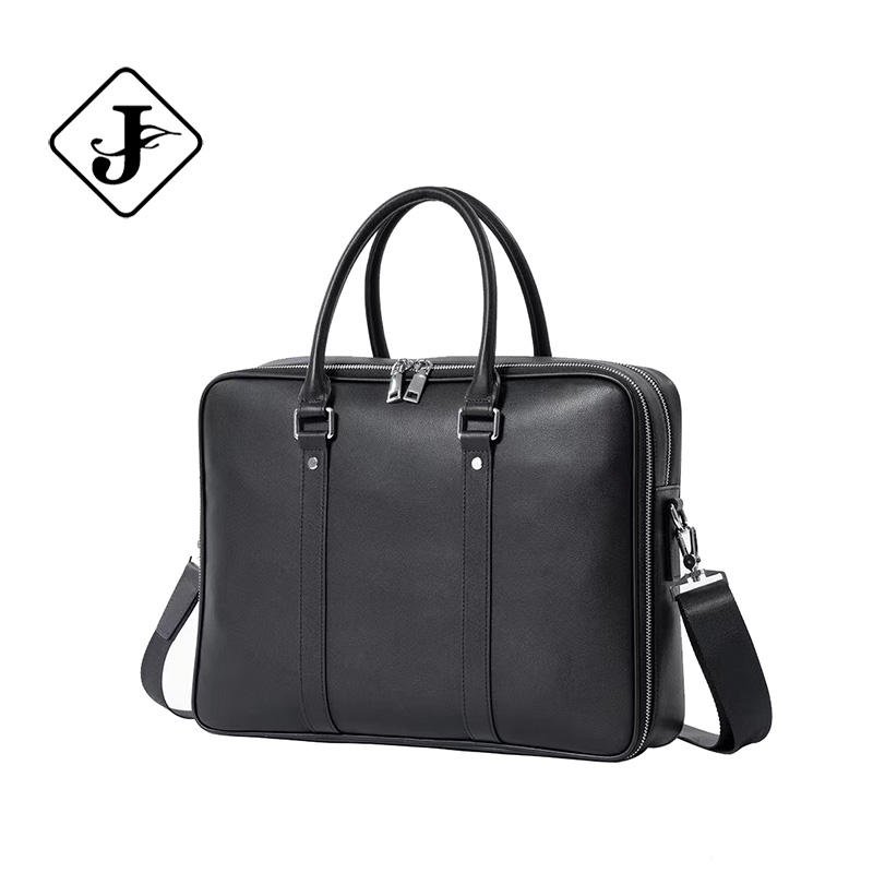 Designer Logo Computer Laptop Bag Waterproof Large 15.6 Inch Business Travel Messenger Bag Genuine Leather Briefcases for Men