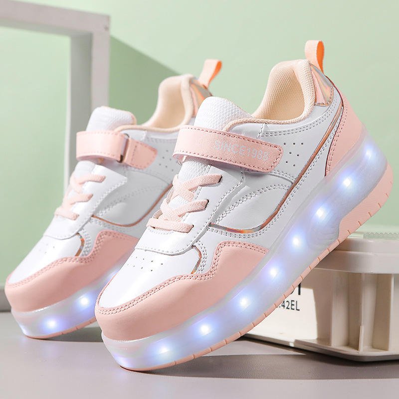Men's and Women's USB Rechargeable Shoes with Wheels and LED Lights