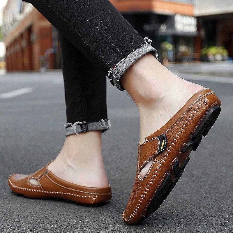 Summer Comfortable Casual Shoes Cool Experience Cowhide Material Good Quality Men Leather Sandals Shoes