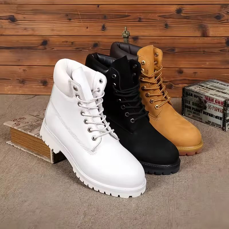 High Quality Brown Casual High Top Boots Luxury Snow Boots Height Increasing Comfort Features Designed Original Designer Leather