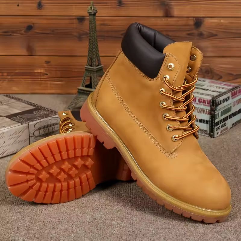 High Quality Brown Casual High Top Boots Luxury Snow Boots Height Increasing Comfort Features Designed Original Designer Leather